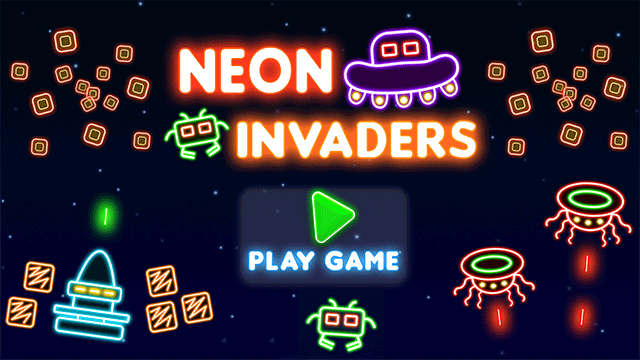 play neon space invaders