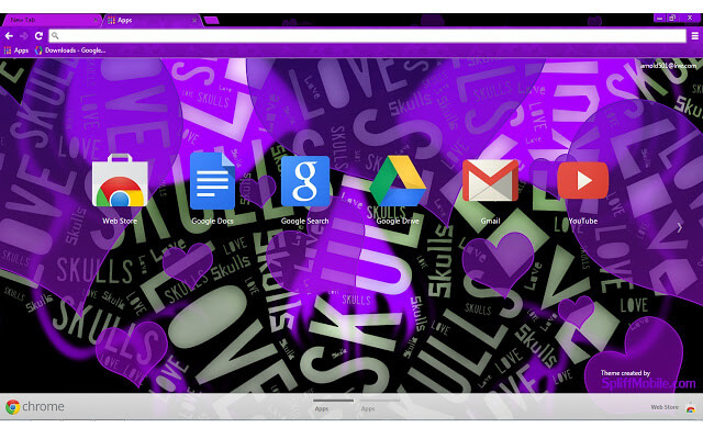 Love Skulls Purple Google Chrome Theme