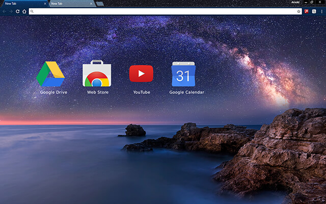 Milky Way Over The Sea Theme For Chrome