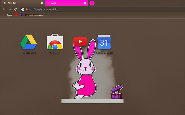 Pink Bunny Theme For Chrome