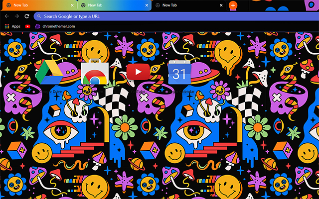 Psychedelic Power Theme For Chrome