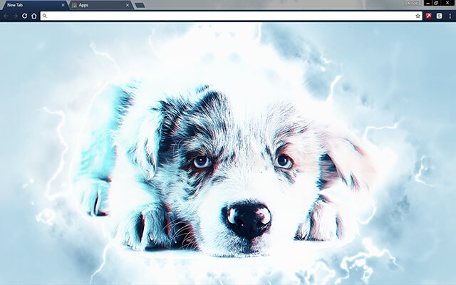 Sad Blue Puppy Google Chrome Theme