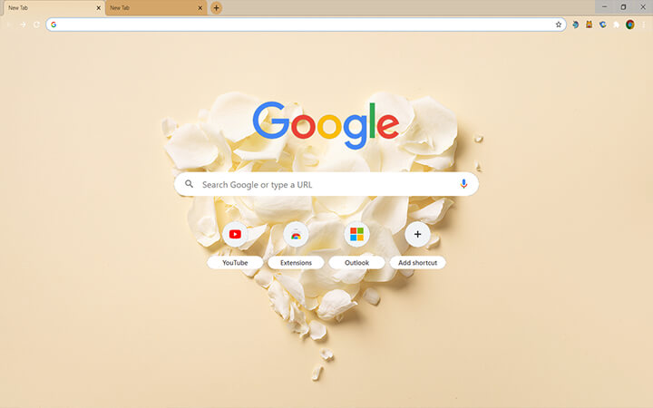 White Rose Petals Google Theme