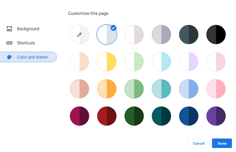 Change Google Chrome color